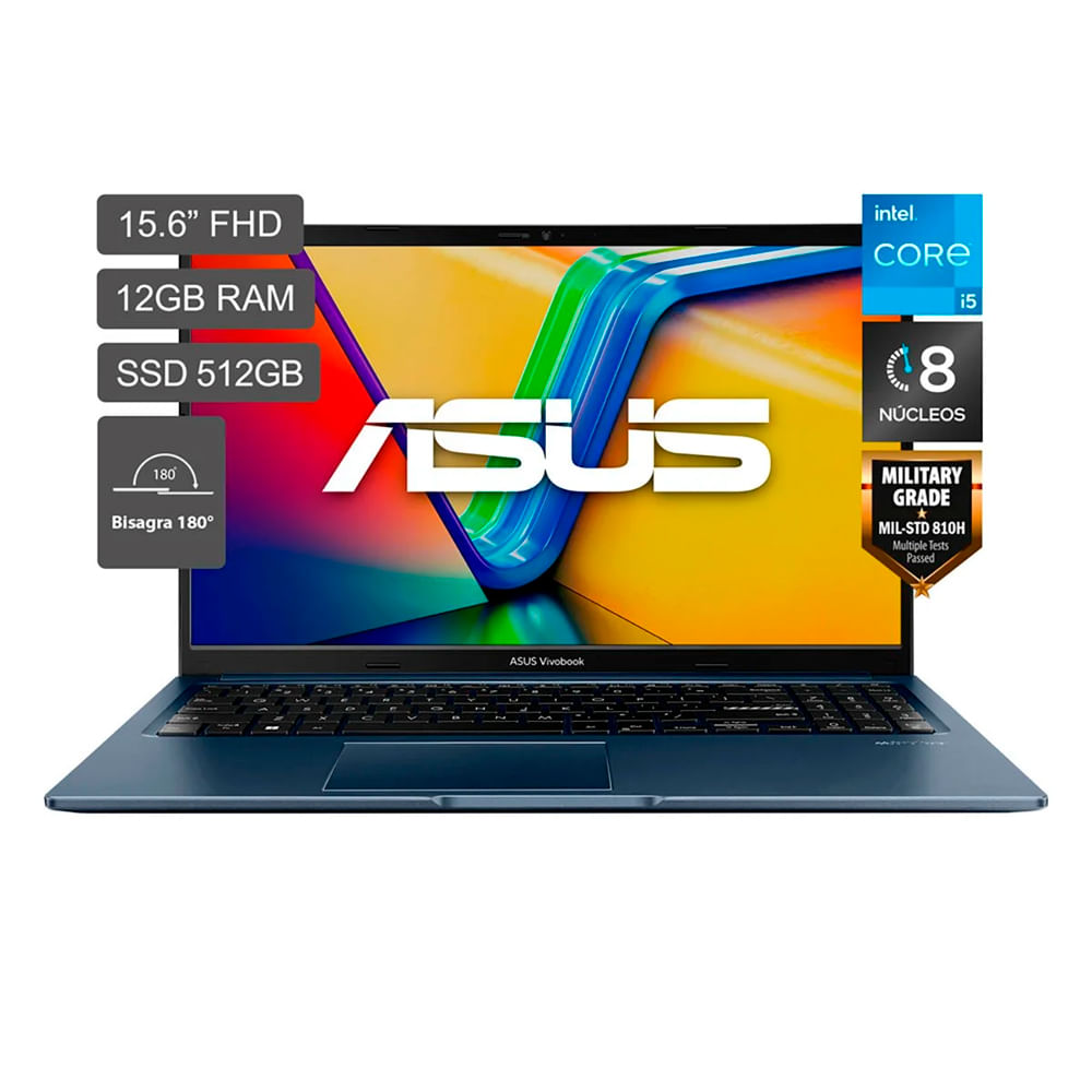 Laptop Asus Vivobook Ci5 X1502VA-NJ840W 12GB RAM 512GB SSD 15.6 FHD 13va Generación