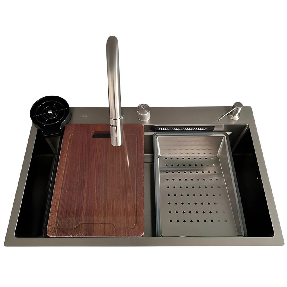 Lavadero de Cocina de Acero Inoxidable Plomo con Monocomando USLUX-7546