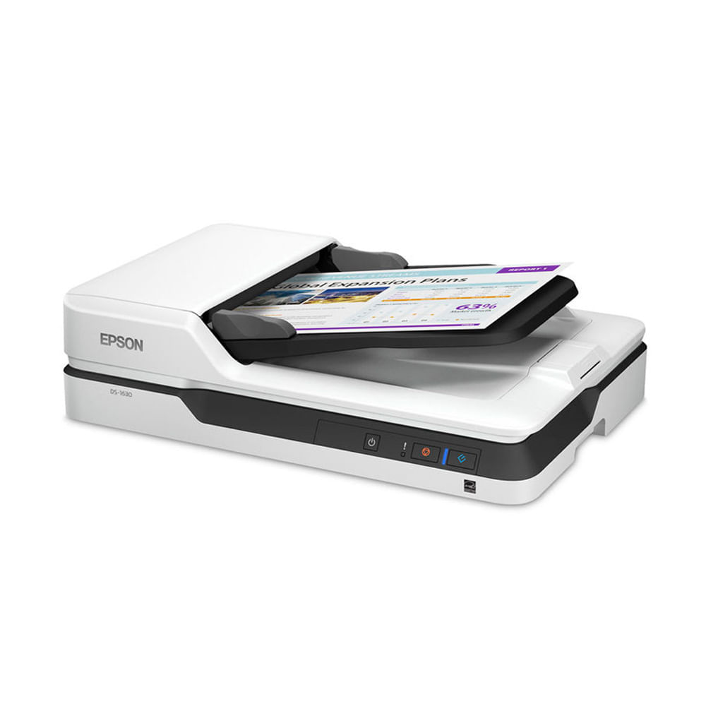 Escáner Epson DS-1630, 600 dpi, 25 ppm, ADF, ideal para escaneos rápidos y eficientes en casa u ofi