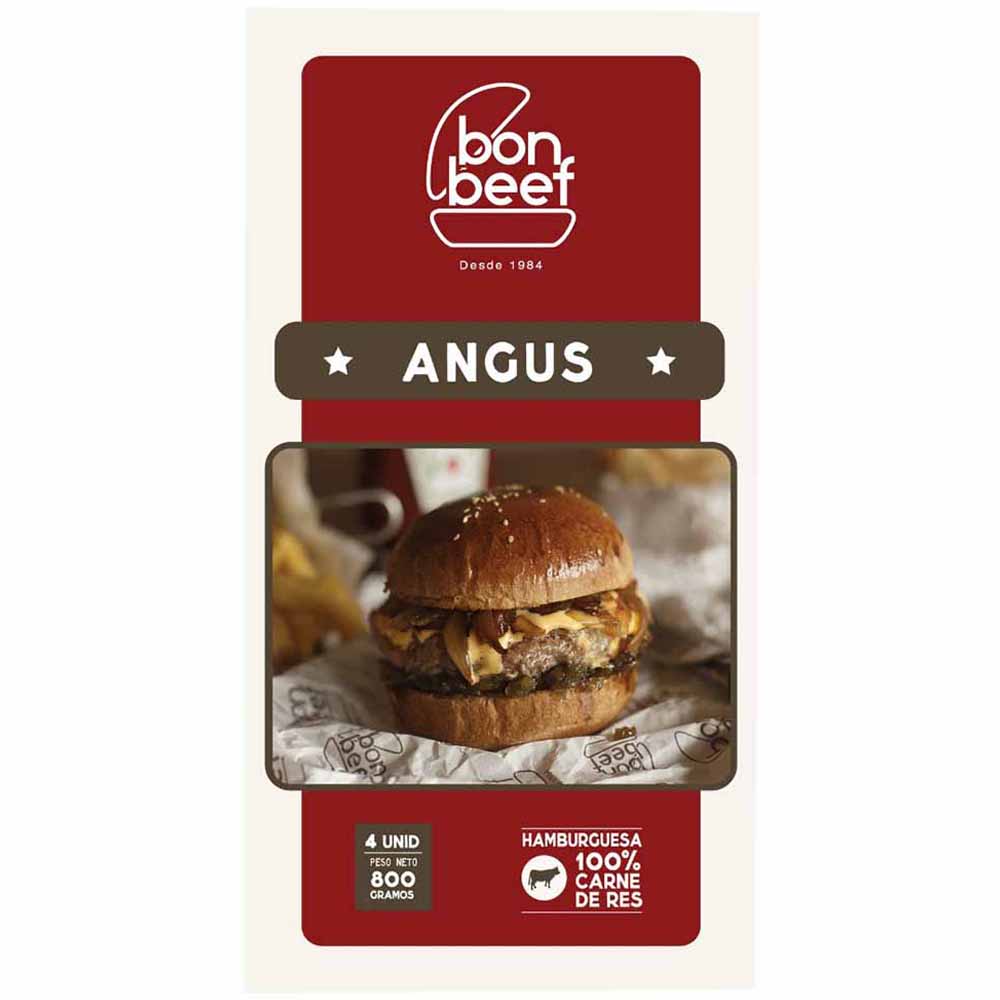 Hamburguesa Angus BON BEEF Caja 4un