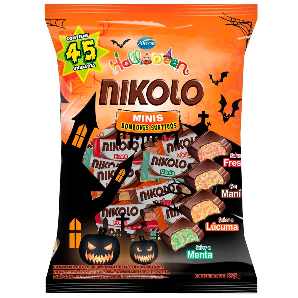 Bombones Minis NIKOLO de Halloween 45un Bolsa 382.5g