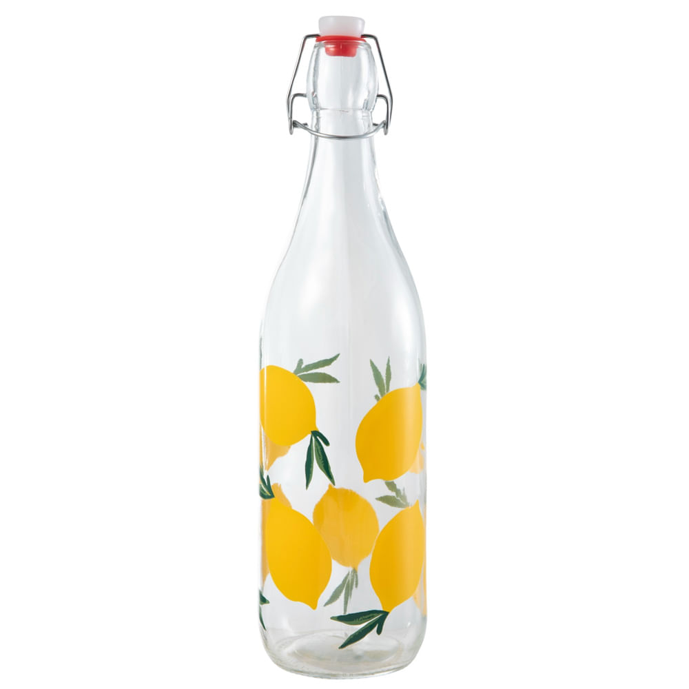 Botella DECO HOME Vidrio Limones