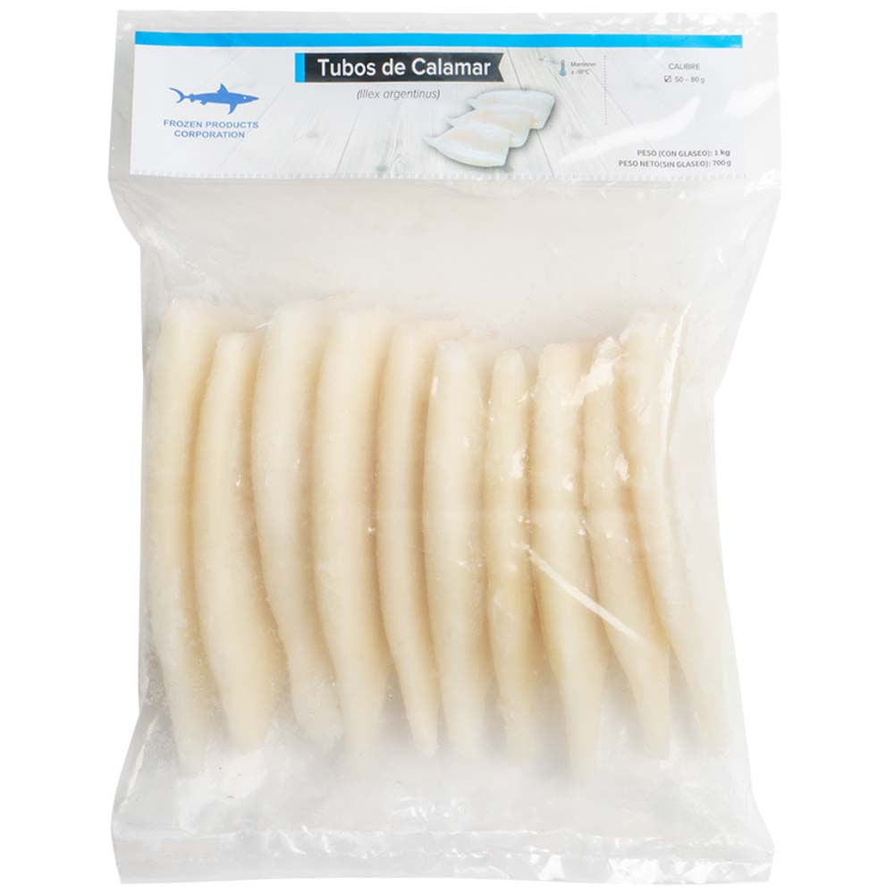 Tubos de Calamar FROZEN 50-80 Bolsa 1Kg