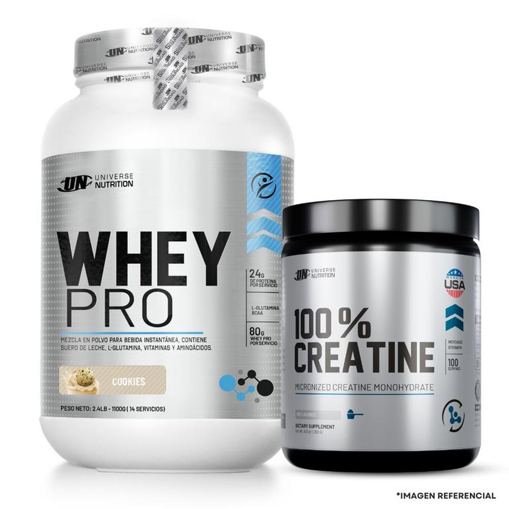 Whey Pro 1.1 kg cookie and cream + 100 % Creatina UN 250g