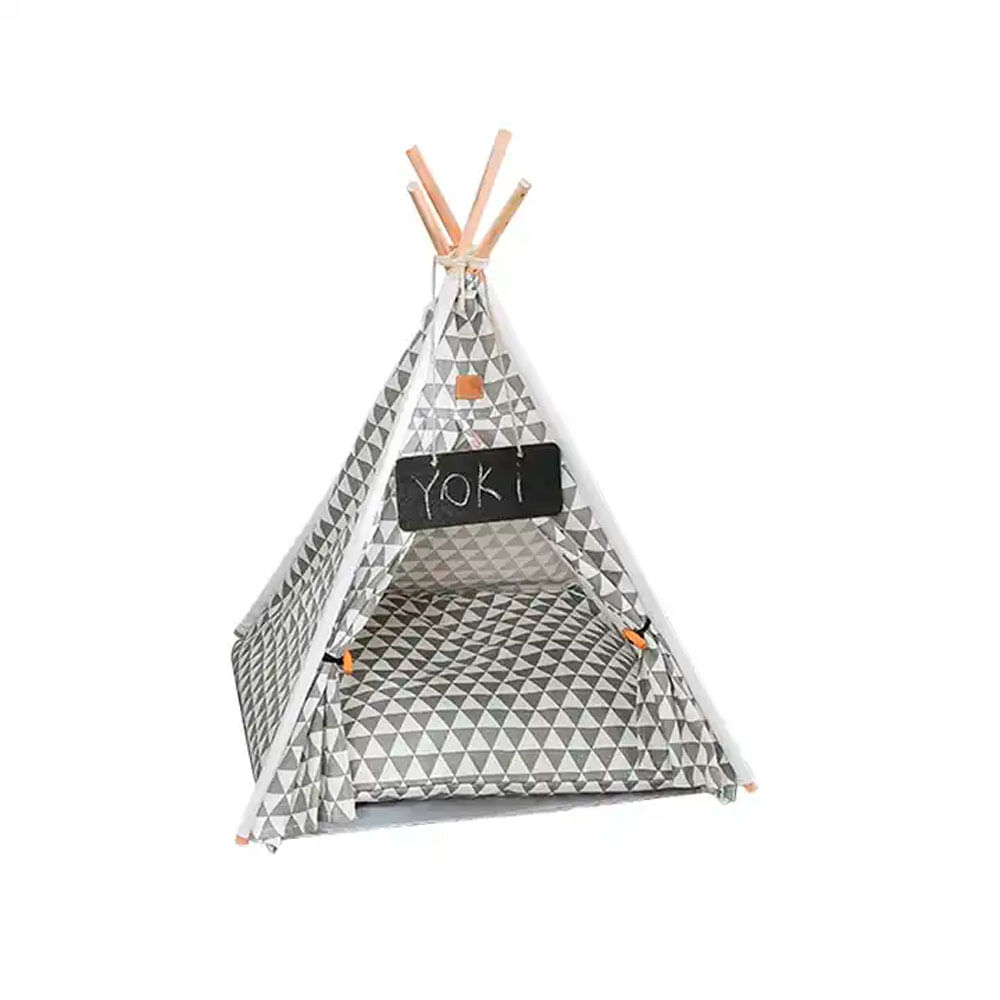 Cama Teepee Para Mascotas Pequeñas Perros Y Gatos Grises