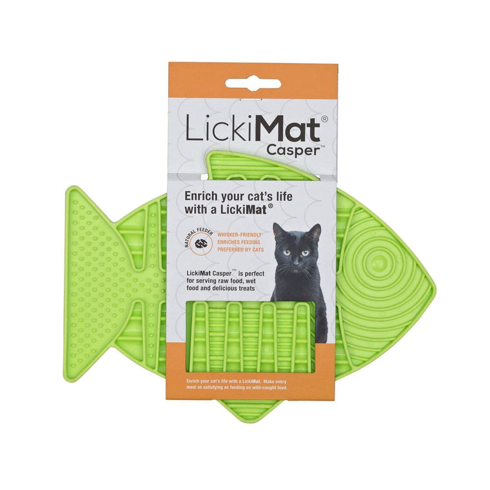 Plato Lickimat Casper Verde Anti Ansiedad para Gatos