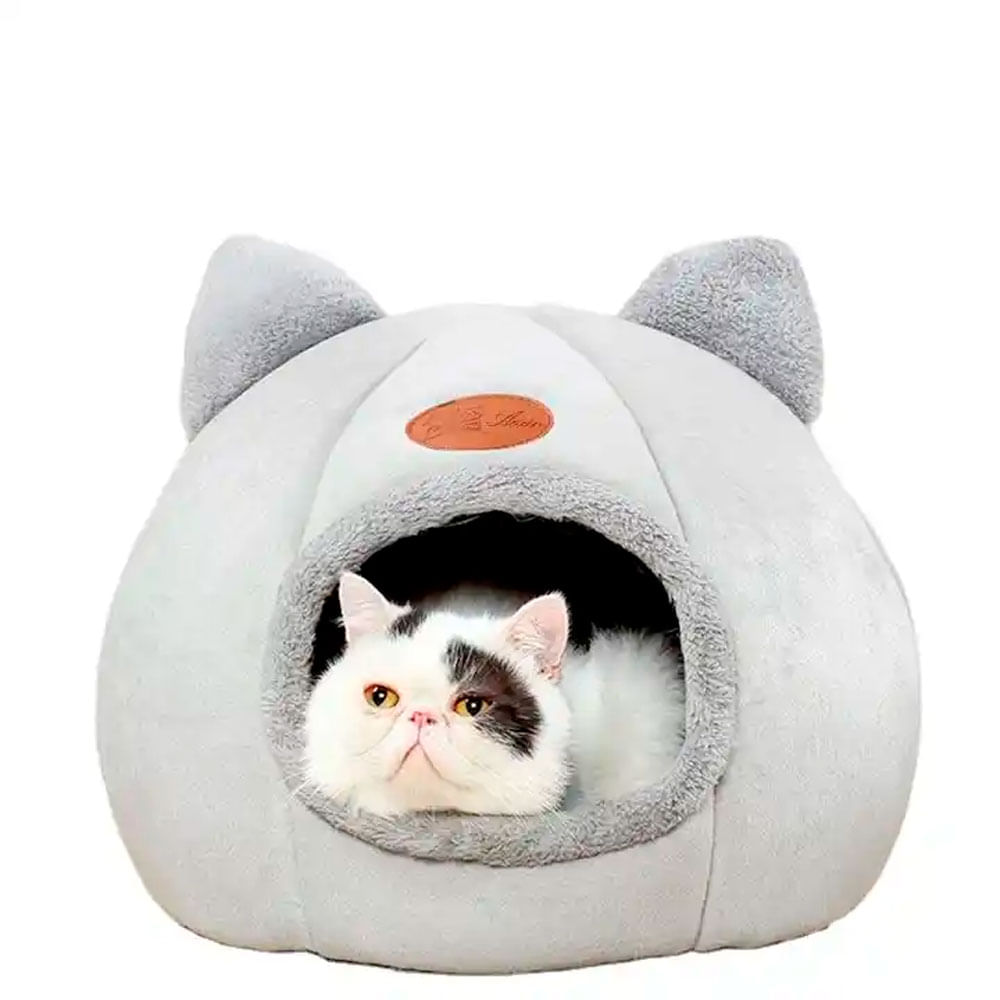 Cama Gato Cueva Lavable Gris