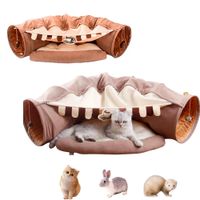 Túnel Cama Y Juego Multifuncional Para Gatos Marrón