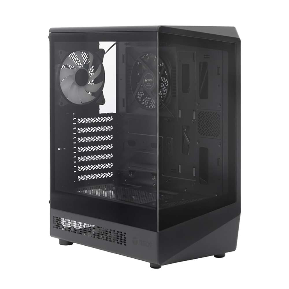 Case gamer TEROS TE-1321G, Mid Tower, USB 3.0 / USB 2.0, audio, ventilador ARGB, negro
