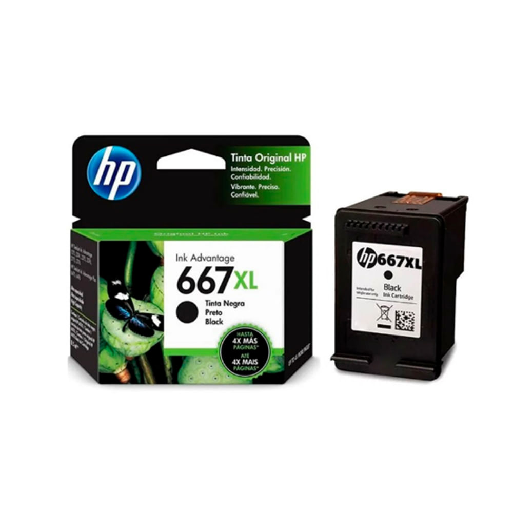 Tinta Black HP 667XL para Impresoras DJ 2775 y 4175 | Rendimiento Superior y Calidad de Imprenta