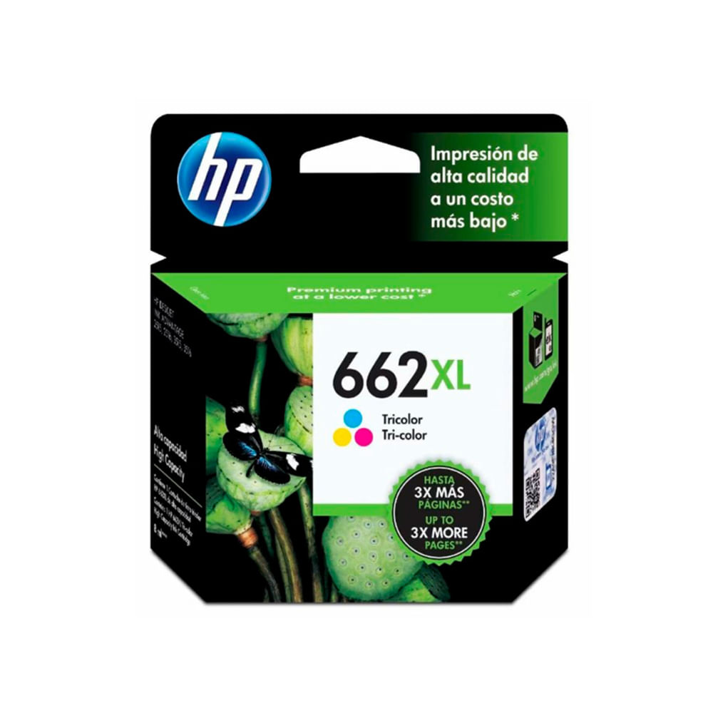 Tinta HP 662XL Color CZ106AL - Rinde hasta 330 páginas, calidad de impresión superior, ideal para h