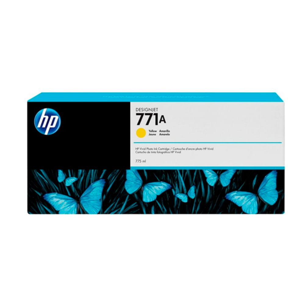 Tinta HP 771A Amarilla 775ml - Alta Calidad de Impresión, Ideal para Impresoras HP