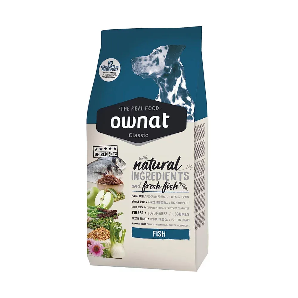 Alimento Ownat Classic Perro Adulto Sabor Pescado 12Kg