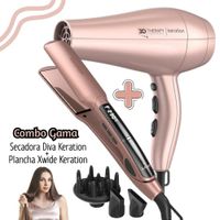 COMBO GAMA PLANCHA KERATION DIGITAL X-WIDE + SECADORA GAMA KERATION THERAPY 3D