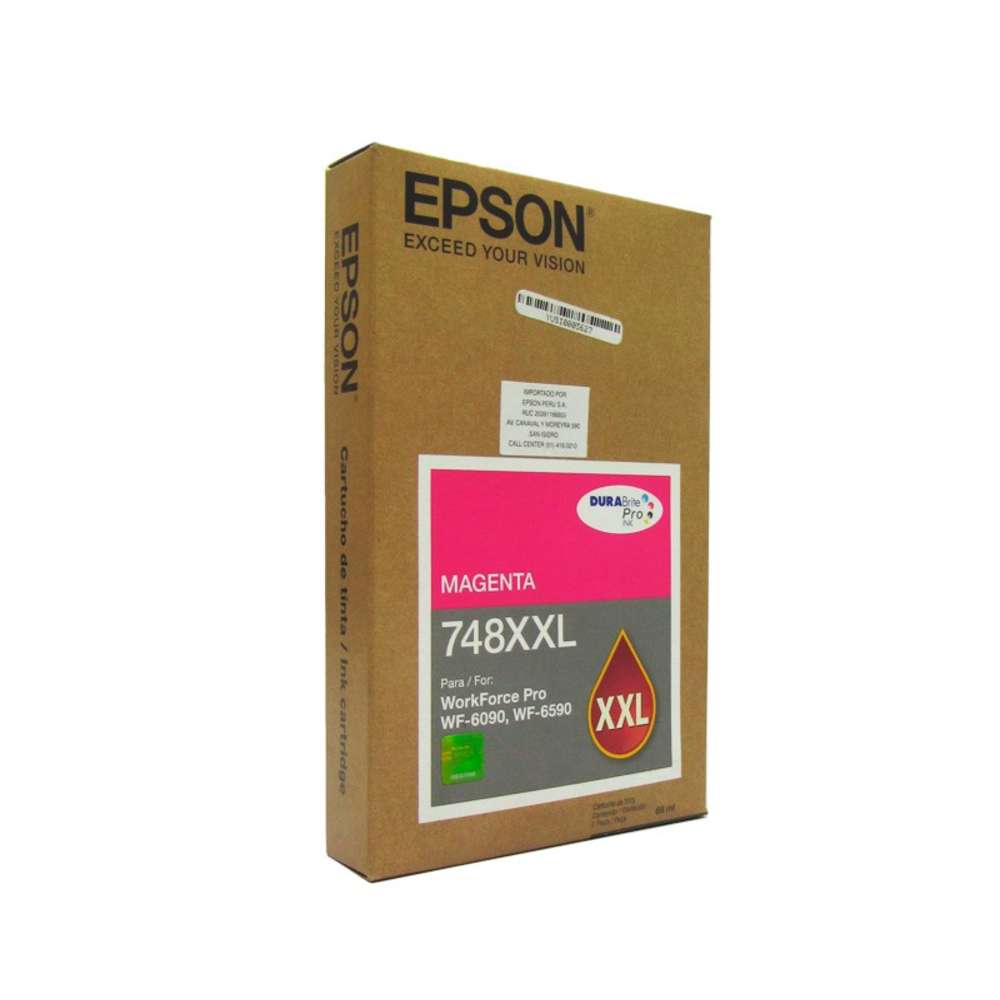 Cartucho de tinta Epson 748XXL, Magenta, Alto Rendimiento, para Epson WorkForce Pro