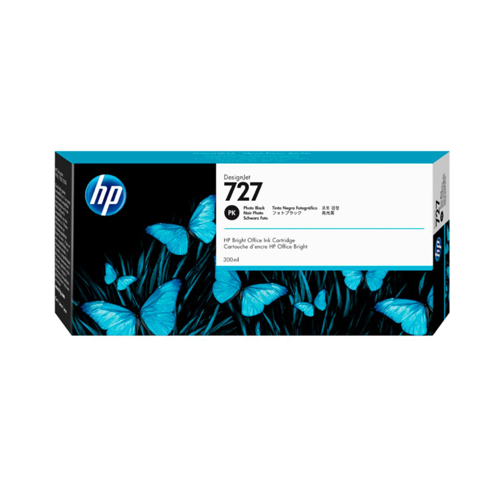 Tinta HP 727 Photo Black 300ml - Impresión de calidad profesional para fotografías vivas y nítidas