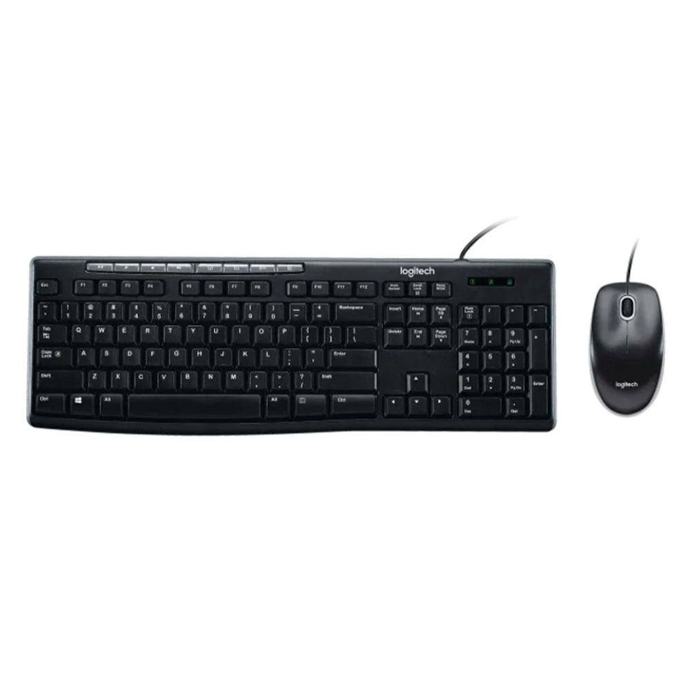 Kit Teclado y Mouse Logitech MK200, USB, Negro