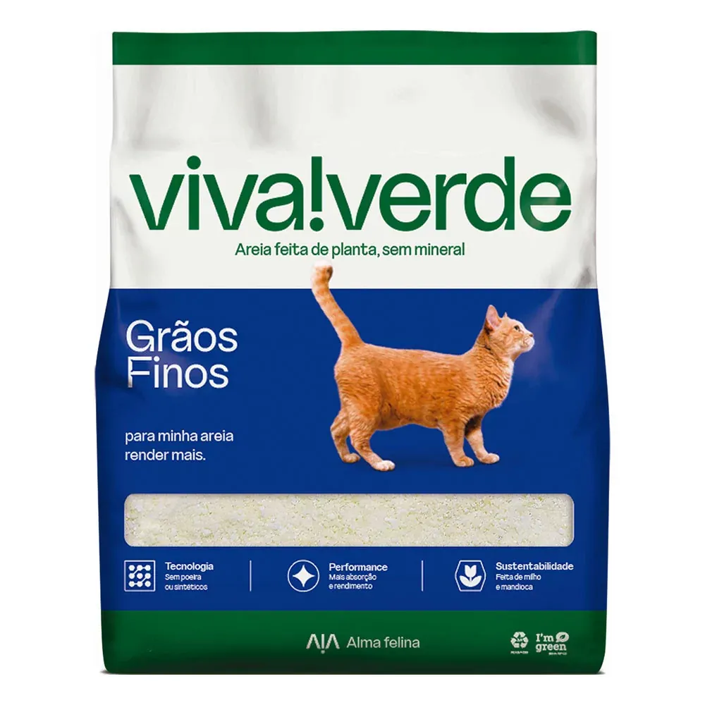 Arena Higiénica para Gatos de Granos Finos Viva Verde 10kg