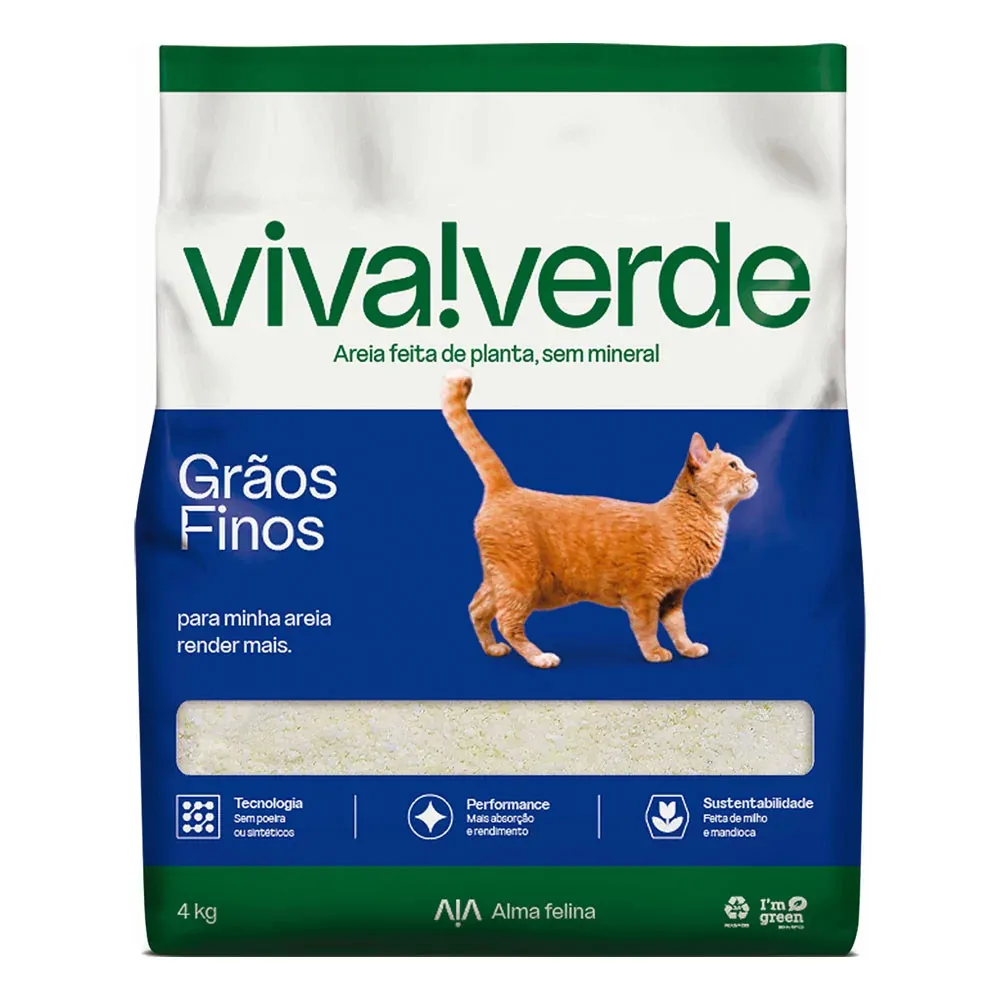 Arena Higiénica para Gatos de Granos Finos Viva Verde 4kg