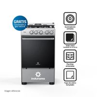COCINA A GAS INDURAMA 4 QUEMADORES FONTANA GRIS