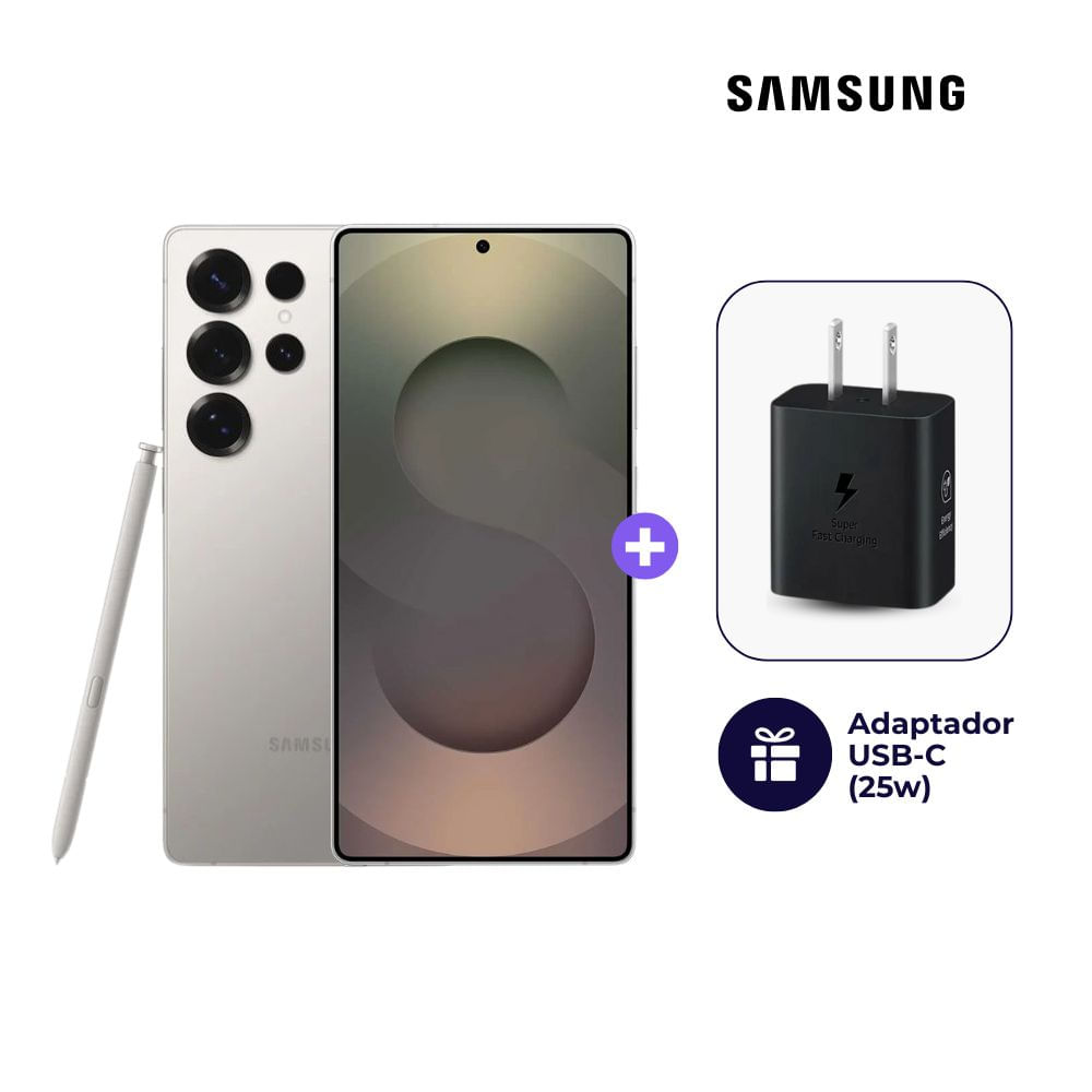 Celular Samsung Galaxy S25 Ultra 512GB 12GB Ram Color Gris Titanio + Cargador Samsung de 25W