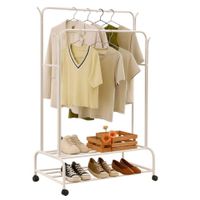 Organizador De Ropa Doble con Estantes De 2 Niveles con Ruedas