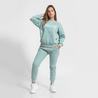 Conjunto mujer buzo afranelado polera y jogger turquesa Arcoi