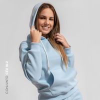 conjunto buzo afranelado polera y jogger celeste para mujer Arcoi