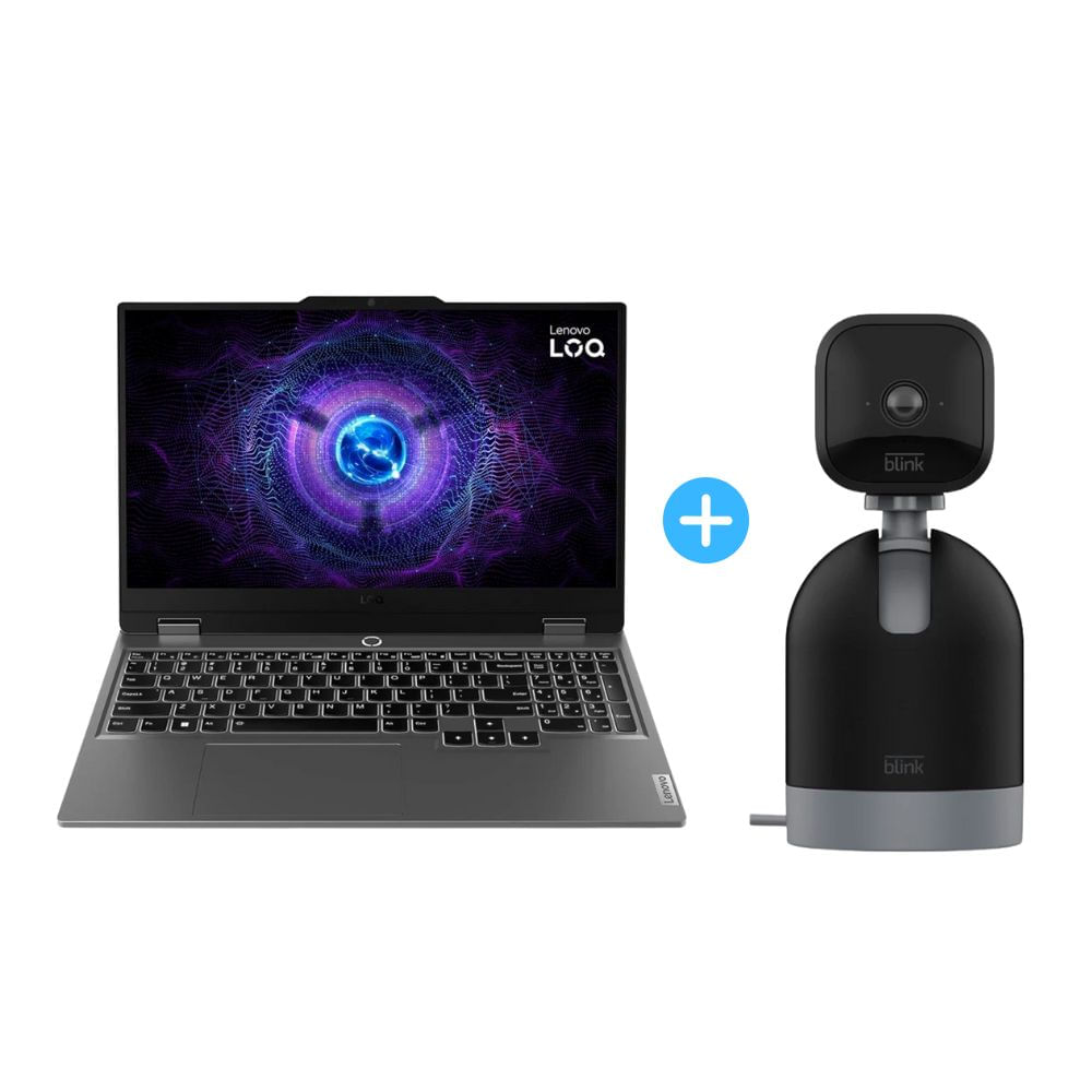 Combo Laptop Lenovo Gamer LOQ 15IAX9E Core i5 512GB 8GB NVIDIA RTX2050 + Camara Seguridad Blink Mini