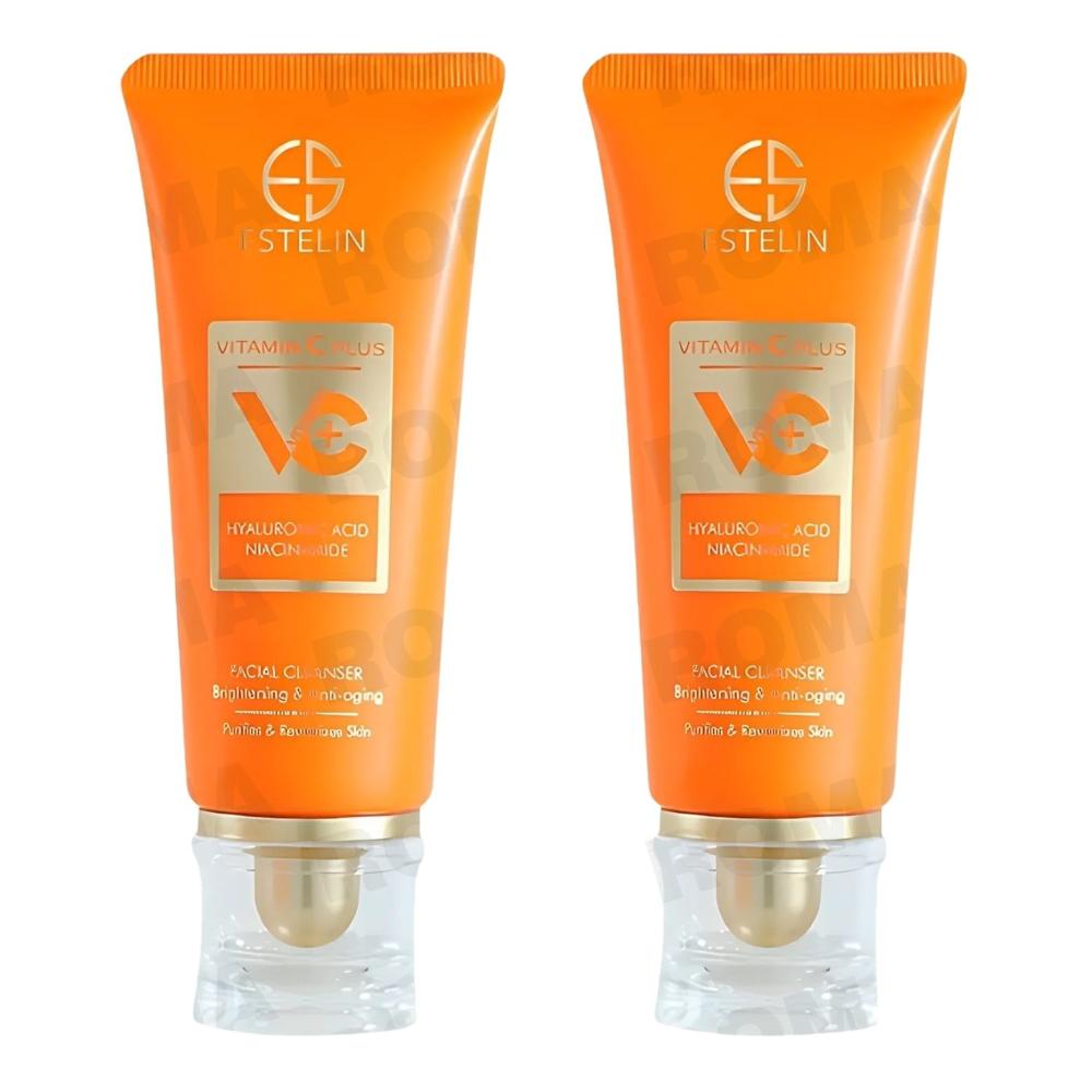 PACK 2 LIMPIADOR FACIAL VITAMINA C ÁCIDO HIALURÓNICO 80G ESTELIN