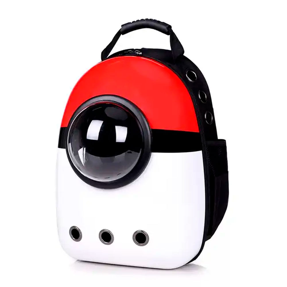 Mochila Espacial Para Gatos Y Perros Rojo y Blanco