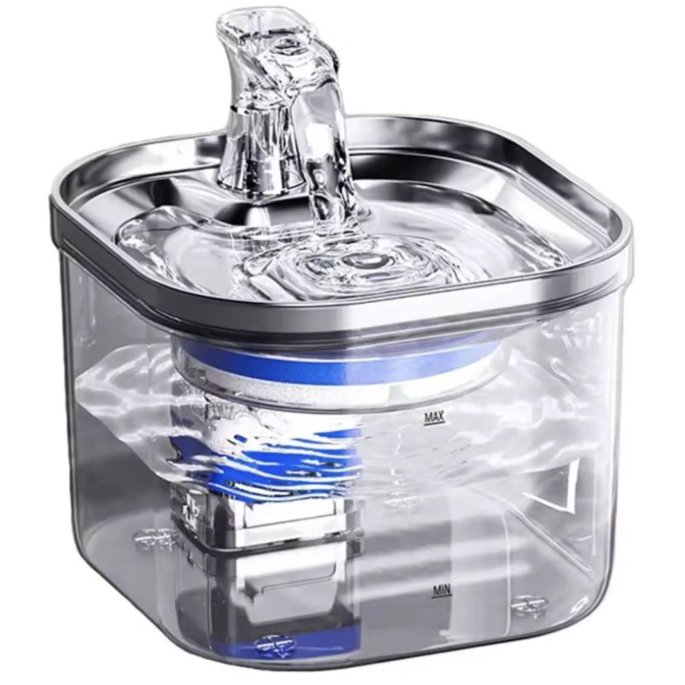 Bebedero Alámbrico de Acero Inoxidable para Mascotas 2L