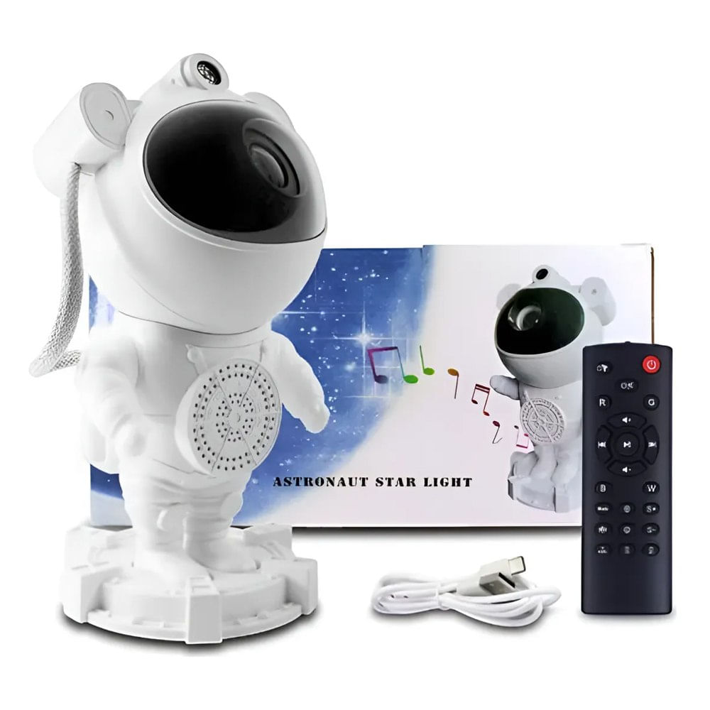 Proyector Galaxias Astronauta Luz Ambiental LED Bluetooth Sonidos