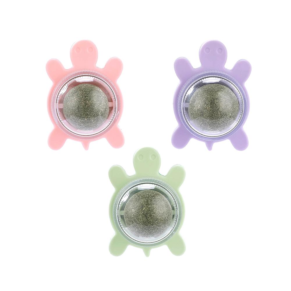 Juguete para Gatos Bola de Catnip en Forma de Tortuga Rosa