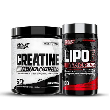 Creatina Nutrex Research 300 g + Lipo 6 Black Ultra concentrado 60 cap