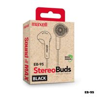 AUDIFONOS MAXELL ALAMBRICOS STEREO BUDS EB-95 NEGRO