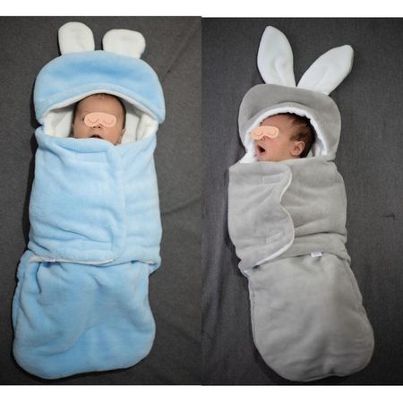 Pack 2 Saquitos de dormir abrigadoras para bebé Gris-Celeste