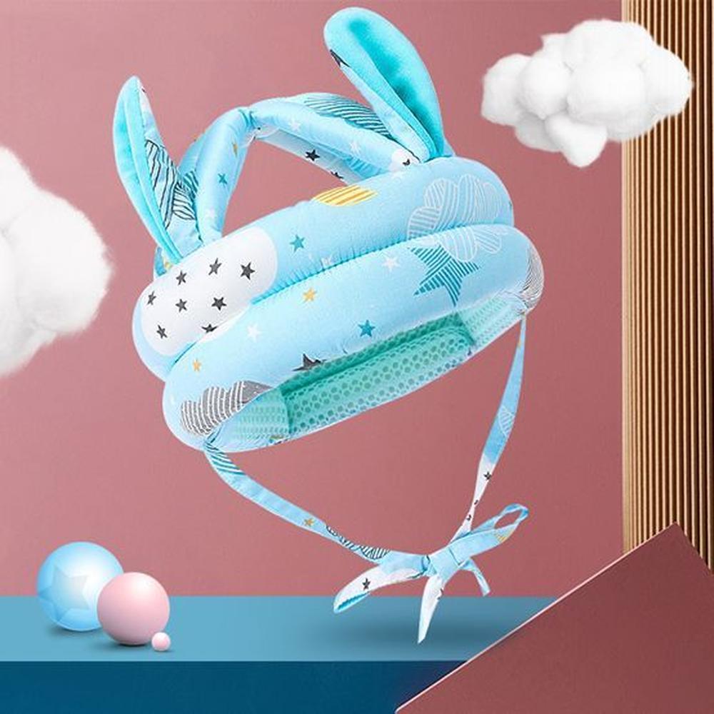 Casco Protector para Bebe con Orejitas Celeste