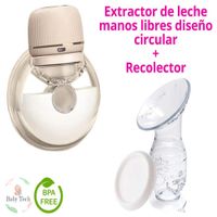 Extractor de Leche Manos Libres Diseño Circular Recolector Blanco