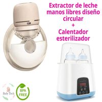 Extractor de Leche Manos Libres Diseño Circular Calentador Blanco
