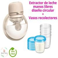 Extractor de Leche Manos Libres Diseño Circular Vasos Blanco