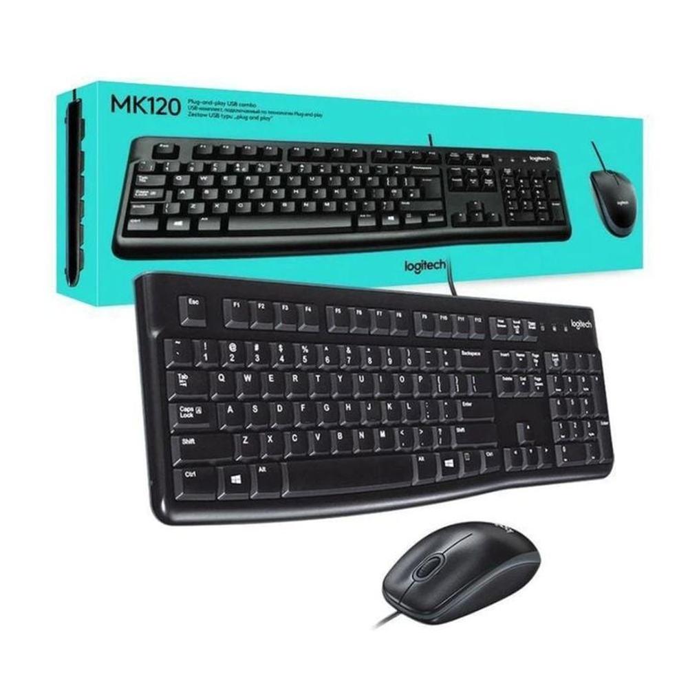 KIT TECLADO Y MOUSE LOGITECH MK120 ALAMBRICO CONEXIÓN USB