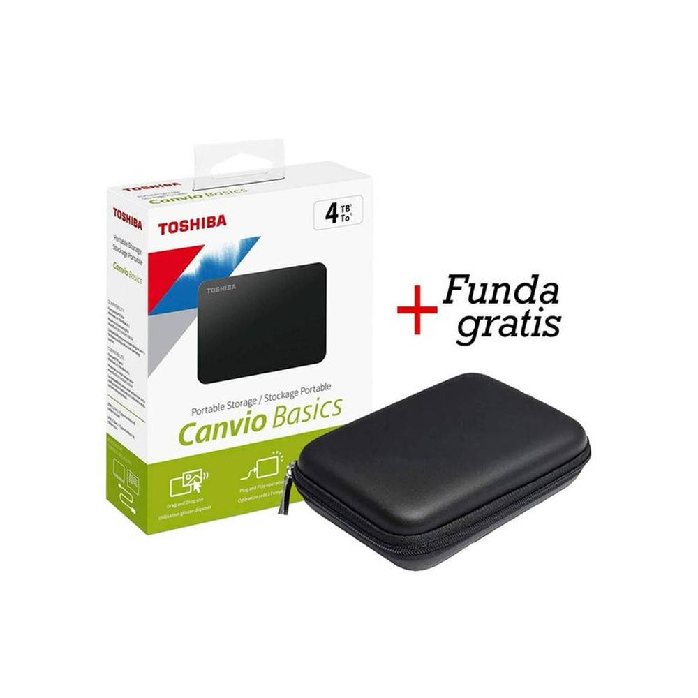 Disco Externo Toshiba 4TB 3.0 Canvio Basics + Funda Regalo