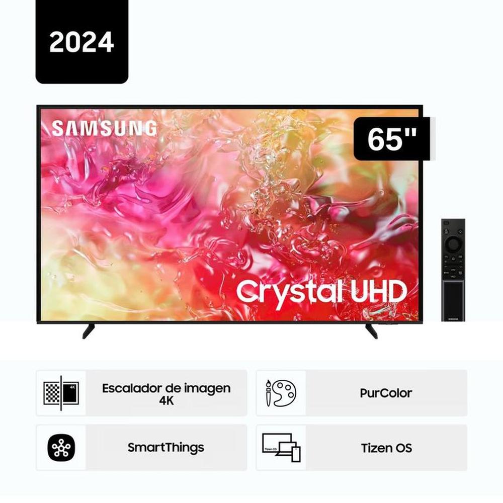 Televisor Samsung LED 65'' Crystal UHD 4K  65DU7000 Tizen OS Smart TV - Nuevo 2024
