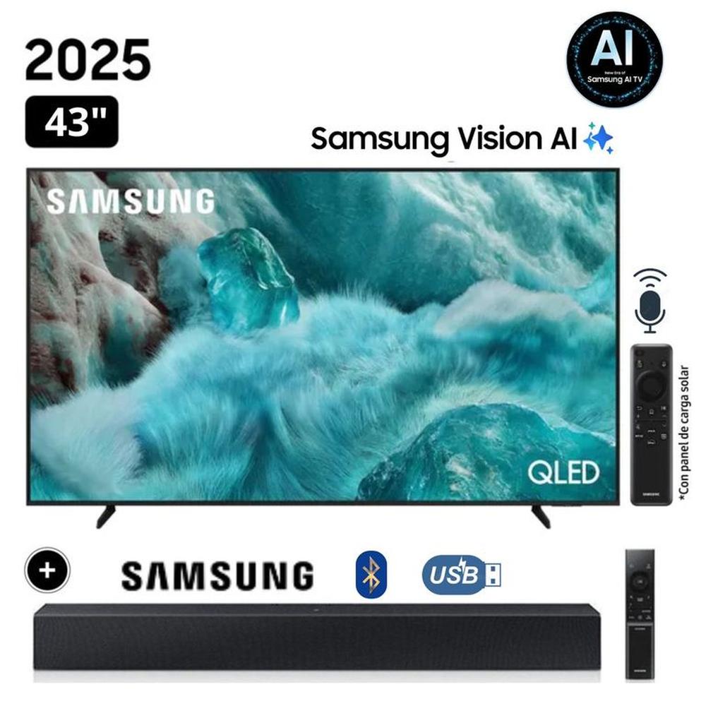 Televisor Samsung QLED 43"" Visión AI Smart TV QN43Q7FAAGXPE  + Soundbar HW C400