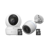 Kit de cámaras de seguridad inteligente H6C Full HD + H3C 2MP + 64SD - Ezviz