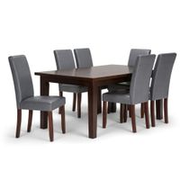 JUEGO DE COMEDOR 6 SILLAS CAROLINA GRIS OSCURO
