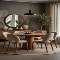 JUEGO DE COMEDOR 6 SILLAS CATALINA BEIGE