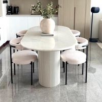 JUEGO DE COMEDOR 6 SILLAS ADAM BEIGE CLARO