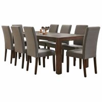 JUEGO DE COMEDOR 8 SILLAS ALONSO GRIS OSCURO